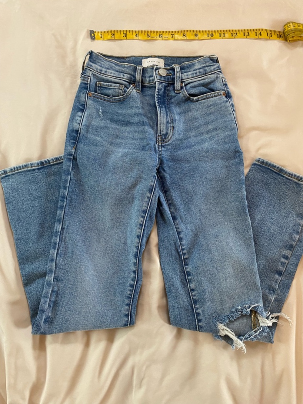 PacSun Light Blue Cropped Straight Jeans with Raw Hem